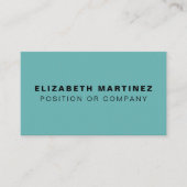 Minimale Aqua Modern Professional Gepersonaliseerd Visitekaartje (Voorkant)