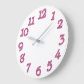 Minimale Arabische cijfers Witte frambozenroze Grote Klok (Hoek)