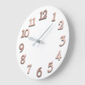 Minimale Arabische cijfers Witte Rose Goud Blush Grote Klok (Hoek)