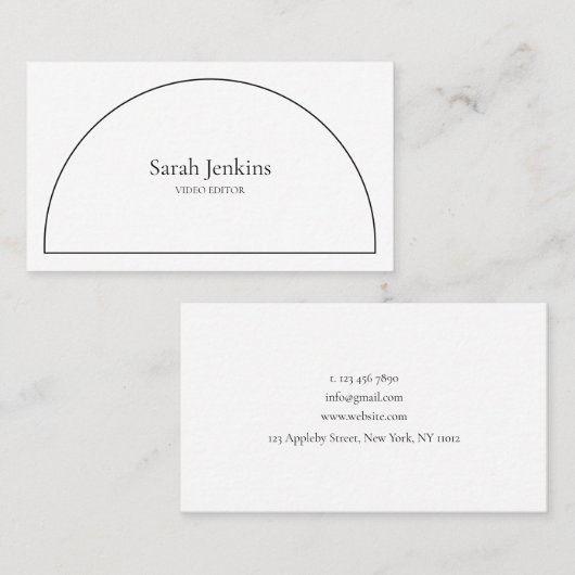 Minimale Arch Black en White Visitekaartje (Voorkant / Achterkant)