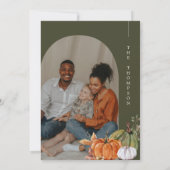 Minimale Arch Foto Groene Bedankt met diner Kaart (Achterkant)