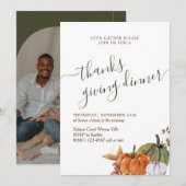 Minimale Arch Foto Groene Bedankt met diner Kaart (Voorkant / Achterkant)