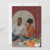 Minimale Arch Photo Burgundy Bedankt geven inwendi Kaart (Achterkant)