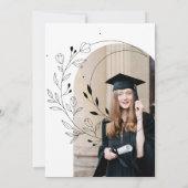 Minimale Arch Photo Graduation Party Kaart (Achterkant)