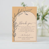 Minimale Arch Script Funeral Hartelijk dank kaart (Staand voorkant)