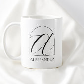Minimale Arch Zwarte Script Initiële A Naam Monogr Koffiemok