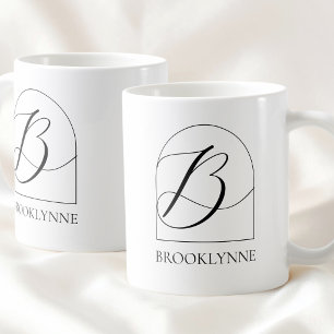 Minimale Arch Zwarte Script Initiële B Naam Monogr Koffiemok