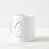 Minimale Arch Zwarte Script Initiële C Naam Monogr Koffiemok (Voorkant links)