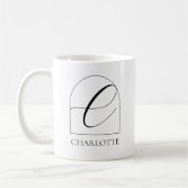 Minimale Arch Zwarte Script Initiële C Naam Monogr Koffiemok (Links)