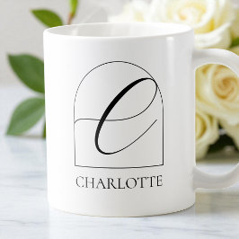 Minimale Arch Zwarte Script Initiële C Naam Monogr Koffiemok