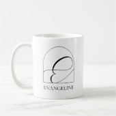 Minimale Arch Zwarte Script Initiële E Naam Monogr Koffiemok (Links)