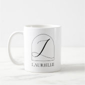 Minimale Arch Zwarte Script Initiële L Naam Monogr Koffiemok (Links)
