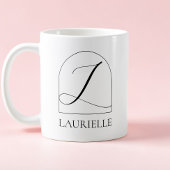 Minimale Arch Zwarte Script Initiële L Naam Monogr Koffiemok