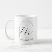 Minimale Arch Zwarte Script Initiële M Naam Monogr Koffiemok (Links)