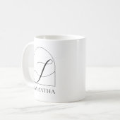 Minimale Arch Zwarte Script Initiële S Naam Monogr Koffiemok (Voorkant links)