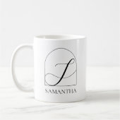 Minimale Arch Zwarte Script Initiële S Naam Monogr Koffiemok (Links)