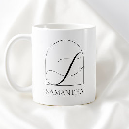 Minimale Arch Zwarte Script Initiële S Naam Monogr Koffiemok