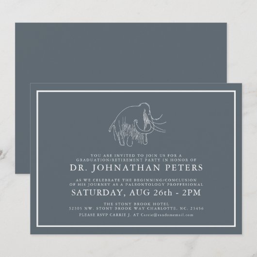 Minimale archeologische Afstuderen|Uitnodiging tot Kaart (Voorkant / Achterkant)