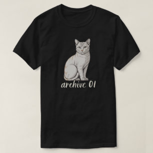 Minimale Archief 01 Kat Artistieke Illustratie T-shirt