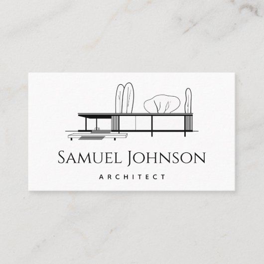 Minimale architectuur met hoge architectuur en sch visitekaartje (Voorkant)
