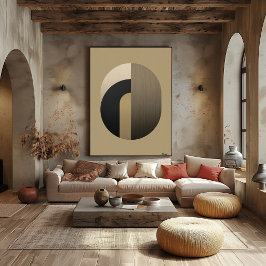 Minimale Art Deco Boog Wandkunst | Luxe Goud Poster