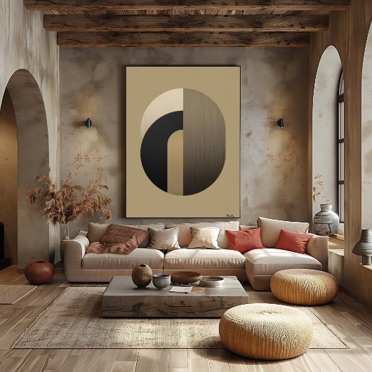 Minimale Art Deco Boog Wandkunst | Luxe Goud Poster