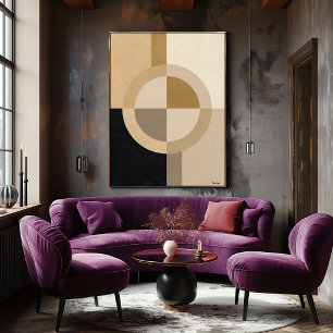 Minimale Art Deco Geometrische Cirkel – Luxe Neutr Poster