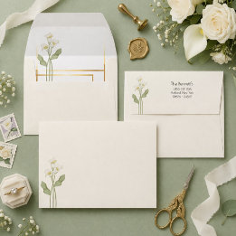Minimale Art Nouveau Gouden Boog Calla Lelie Bruil Envelop
