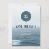 Minimale Art Waves Beach Weddenschap Save the Date (Voorkant)