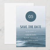 Minimale Art Waves Beach Weddenschap Save the Date (Voorkant / Achterkant)