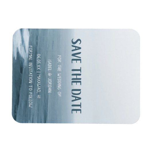 Minimale Art Waves Beach Weddenschap Save the Date Magneet (Horizontaal)