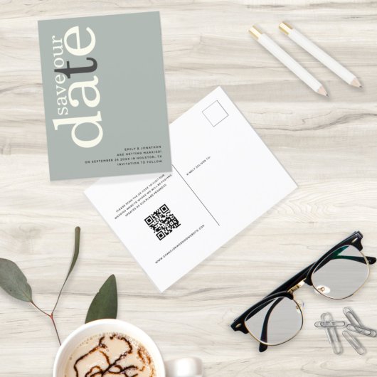 Minimale artikelcode QR-code opslaan Datum Briefkaart