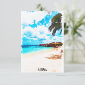 Minimale Aruba Caribische Eiland Vakantie Kaart (Staand voorkant)