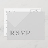 Minimale Asymmetrische Basic Grey RSVP Uitnodiging Briefkaart (Voorkant / Achterkant)