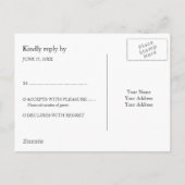 Minimale Asymmetrische Basic Grey RSVP Uitnodiging Briefkaart (Achterkant)