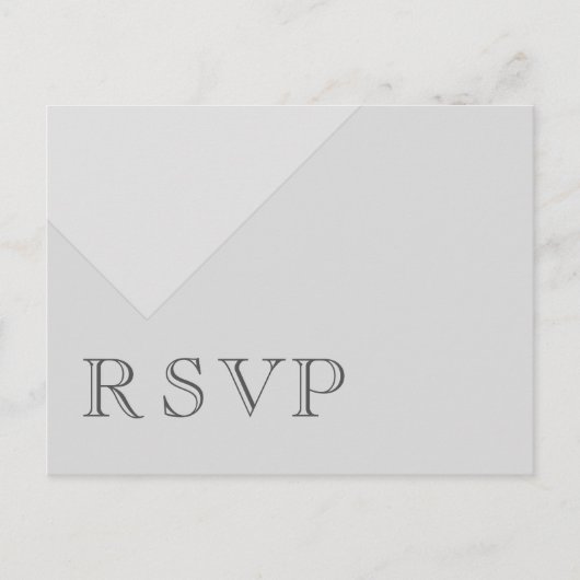 Minimale Asymmetrische Basic Grey RSVP Uitnodiging Briefkaart (Voorkant)