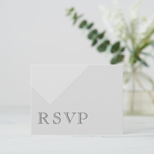 Minimale Asymmetrische Basic Grey RSVP Uitnodiging Briefkaart (Staand voorkant)