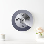 Minimale atmosferische zilver/ grijze wandklok (Huis)