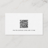 Minimale Attorney Legal Professional QR-code Visitekaartje (Achterkant)