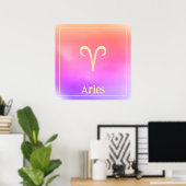 Minimale aura Aries Zodiac Poster (Thuiskantoor)