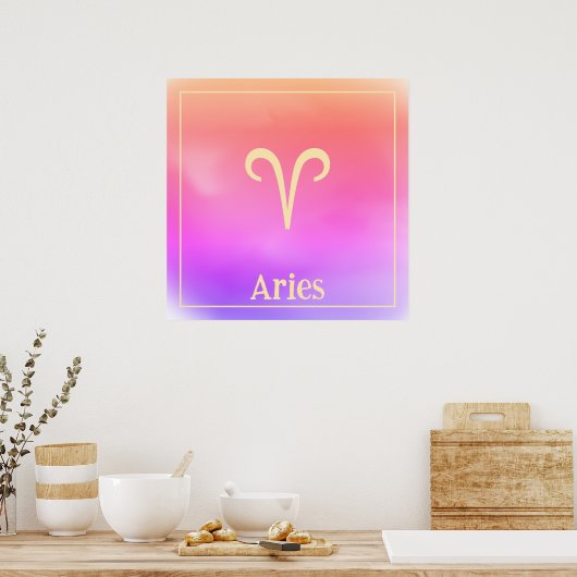 Minimale aura Aries Zodiac Poster (Keuken)