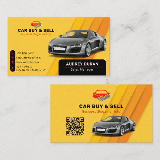 Minimale autohandelaar | SINAASAPPEL Visitekaartje (Voorkant / Achterkant)