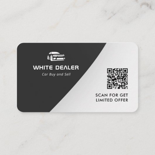Minimale autohandelaar | Zwart wit Visitekaartje (Achterkant)
