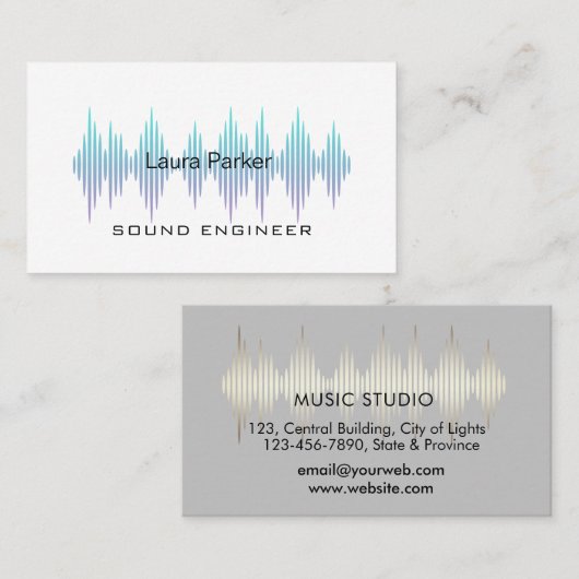 Minimale B van Music Studio Professional Sound Eng Visitekaartje (Voorkant / Achterkant)