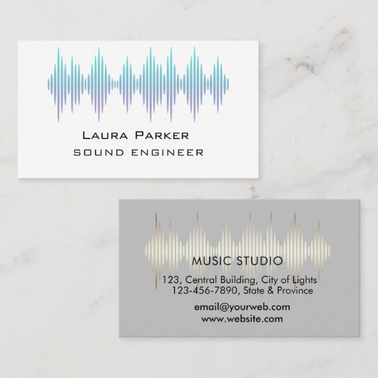 Minimale B van Music Studio Professional Sound Eng Visitekaartje (Voorkant / Achterkant)