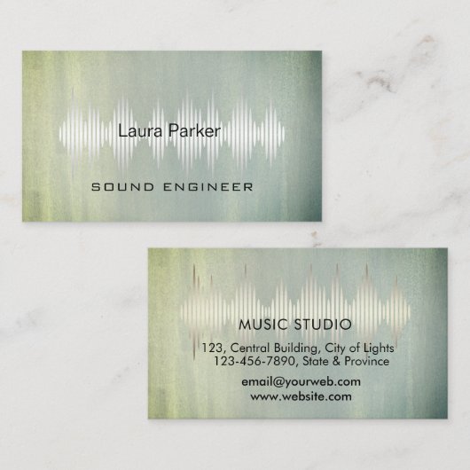 Minimale B van Music Studio Professional Sound Eng Visitekaartje (Voorkant / Achterkant)