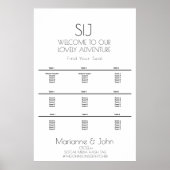 Minimale B&White Wedding Logo Seating Chart Poster (Voorkant)