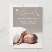Minimale babicaart | Hallo Wereld Kaart (Voorkant)