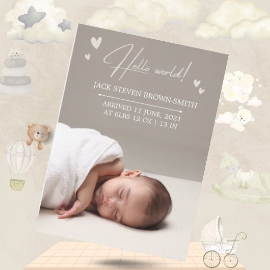 Minimale babicaart | Hallo Wereld Kaart
