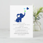 Minimale Baby Boy Shower by Mail Blue Elephant Kaart (Staand voorkant)